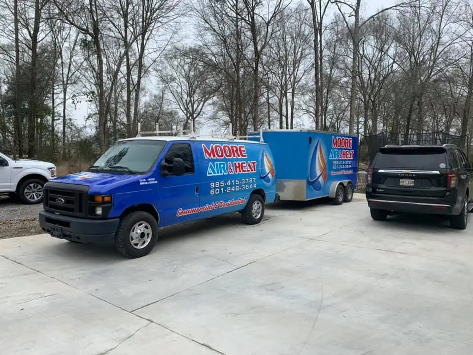 Moore Air & Heat service van and equipment trailer